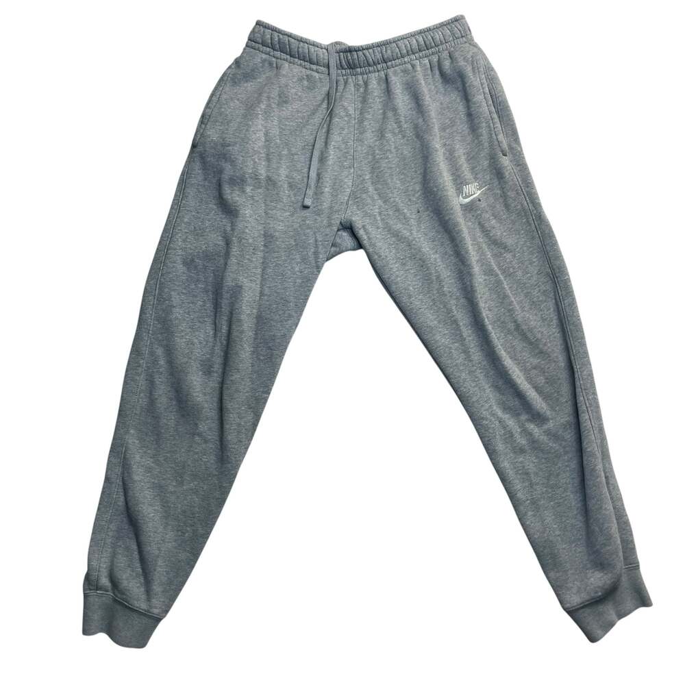 Nike Gray Fleece Jogger Sweatpants with Drawstring Size Small